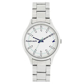 Fastrack, Women's  Watch Analog, White Dial Stainless Steel Strap, 6180SM01